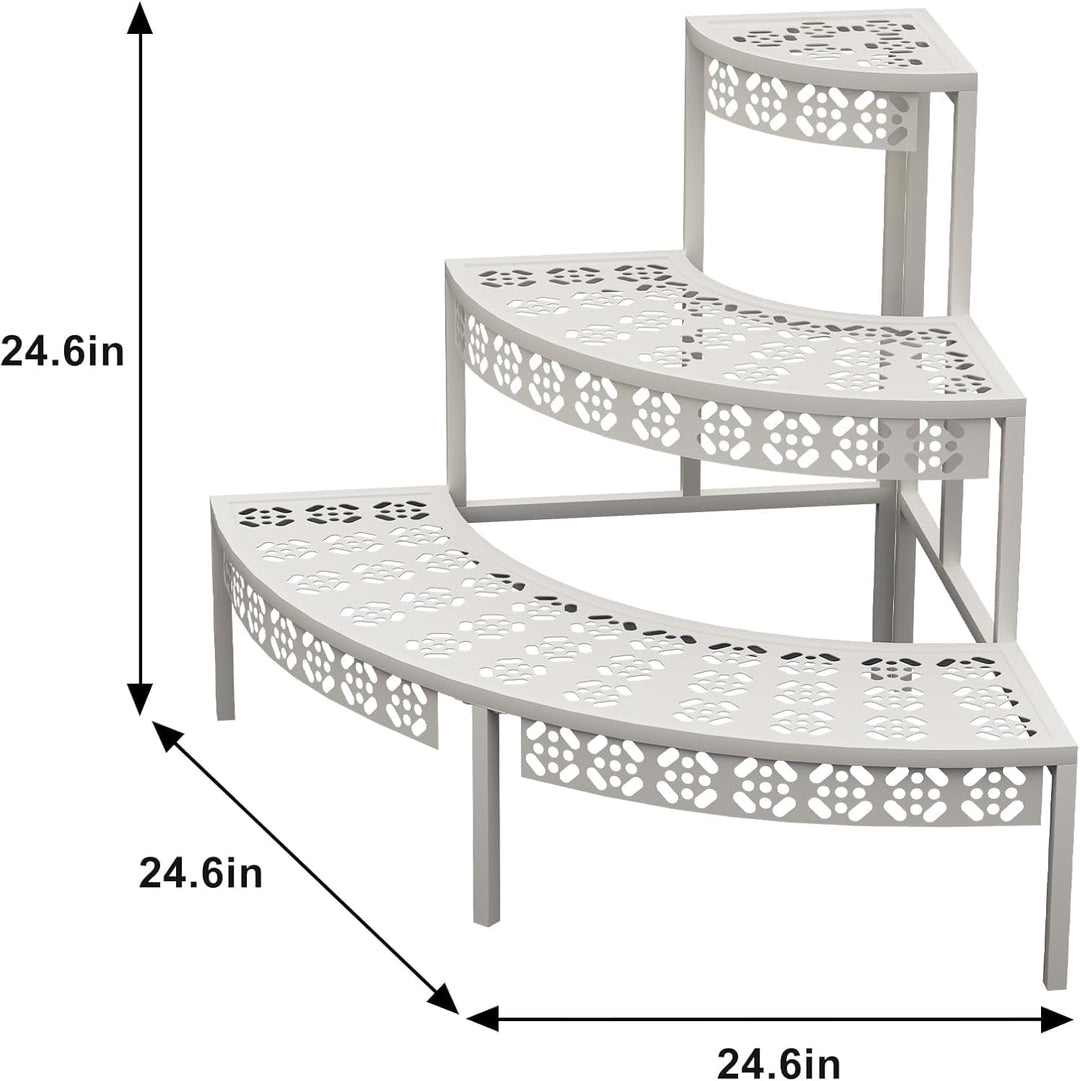 3 Stufen Metall Blumentreppe, Pflanzentreppe Blumenbank, Pflanzenregal Blumenregal, Pflanzenständer