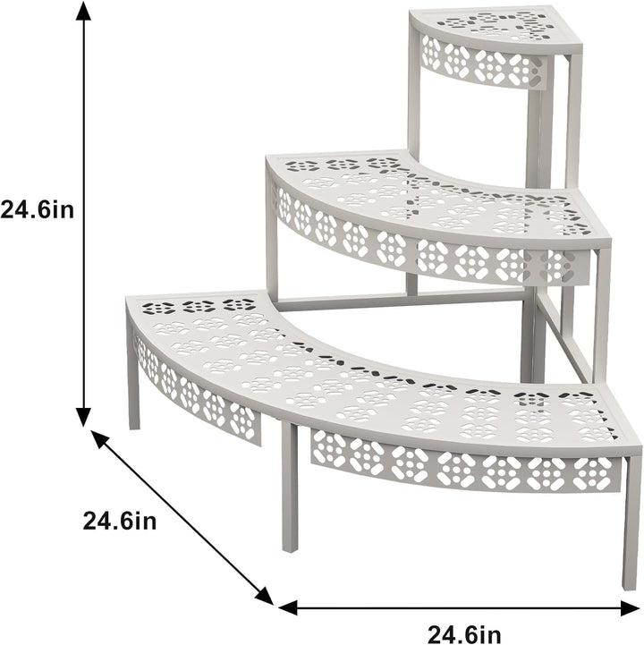 3 Stufen Metall Blumentreppe, Pflanzentreppe Blumenbank, Pflanzenregal Blumenregal, Pflanzenständer