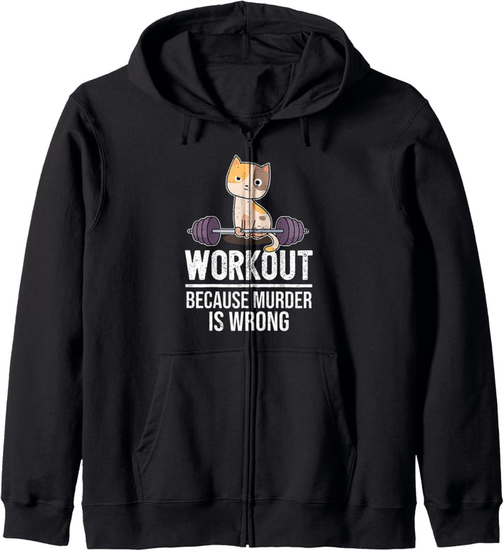 Ironischer Fitness Workout Athletik Spruch I Wütende Katze Kapuzenjacke