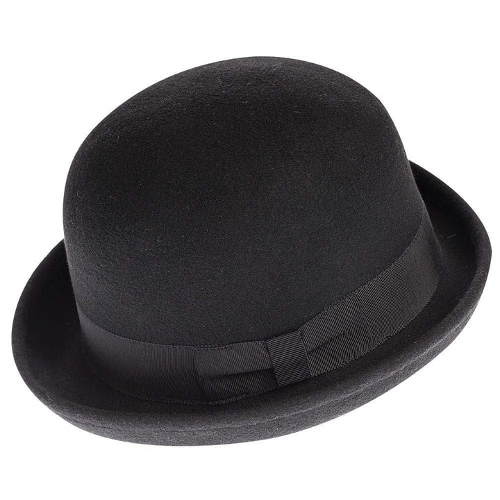 CXQRR Black Bowler Derby Hat Short Rolled Brim Fedora Hat for Men and Women M Schwarz, M Schwarz