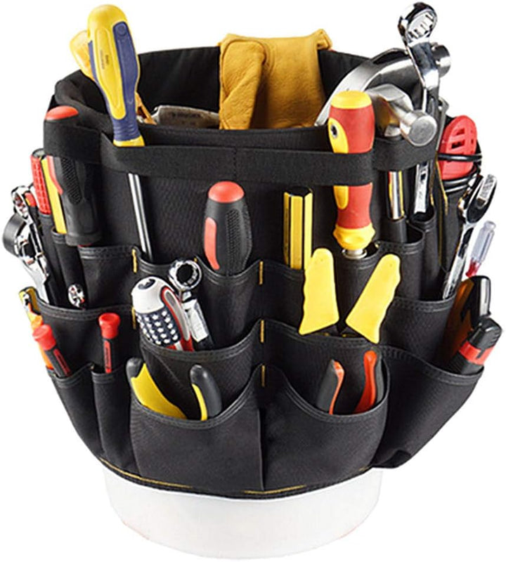 Zerodis Tools Bucket Tool Organizer, Bucket Canvas Werkzeughalter und Organizer Eimer mit 56 Taschen
