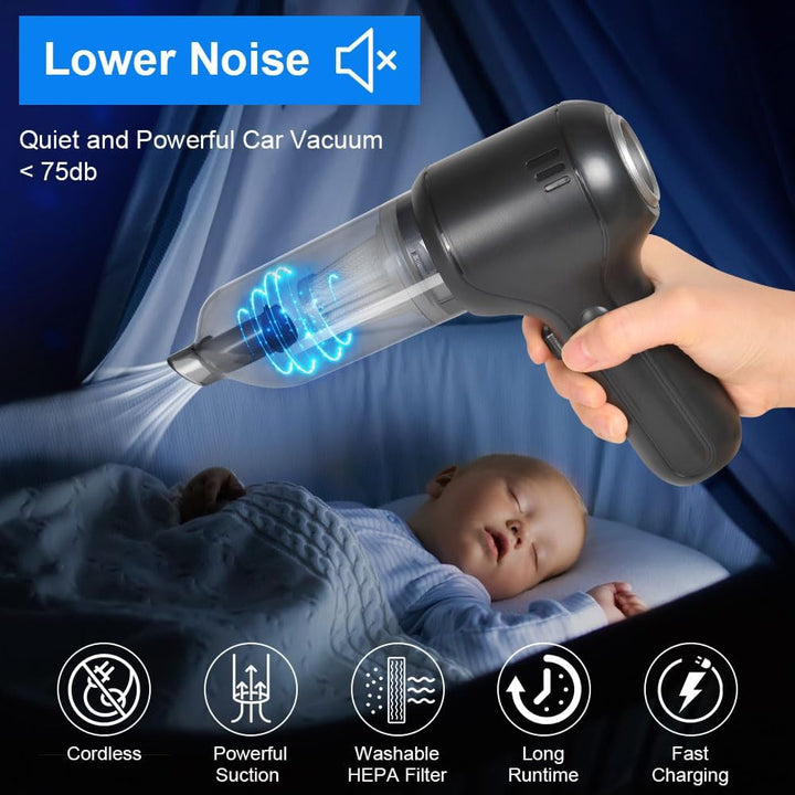 URAQT Handstaubsauger Auto Handheld Kabelloser,3 in 1 Handstaubsauger Akku Hand Stark 150000rpm Mini