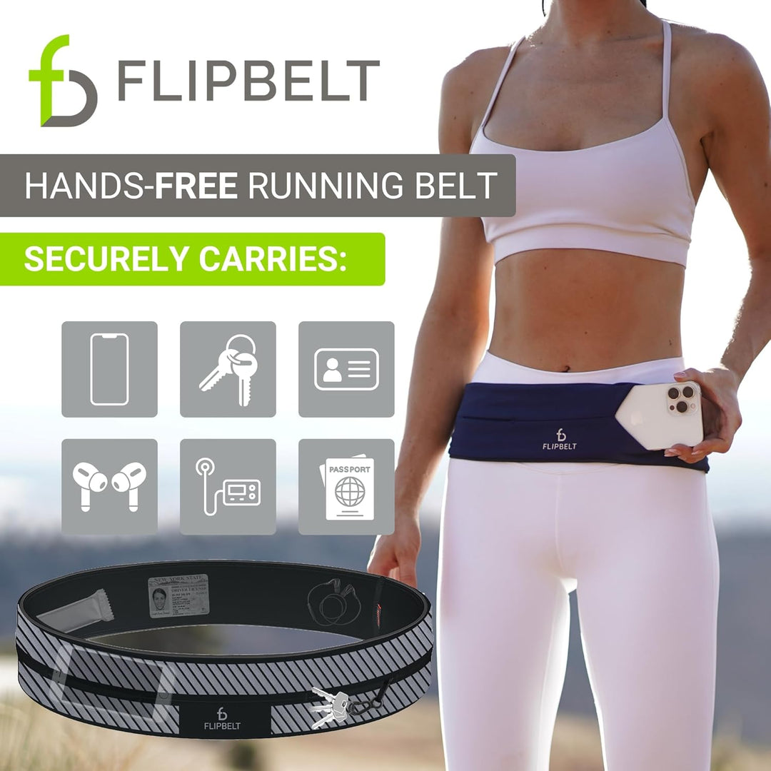 FlipBelt - USA Original Patent, USA Design, USA Versand, USA Garantie XS Reflektierendes Schwarz, XS