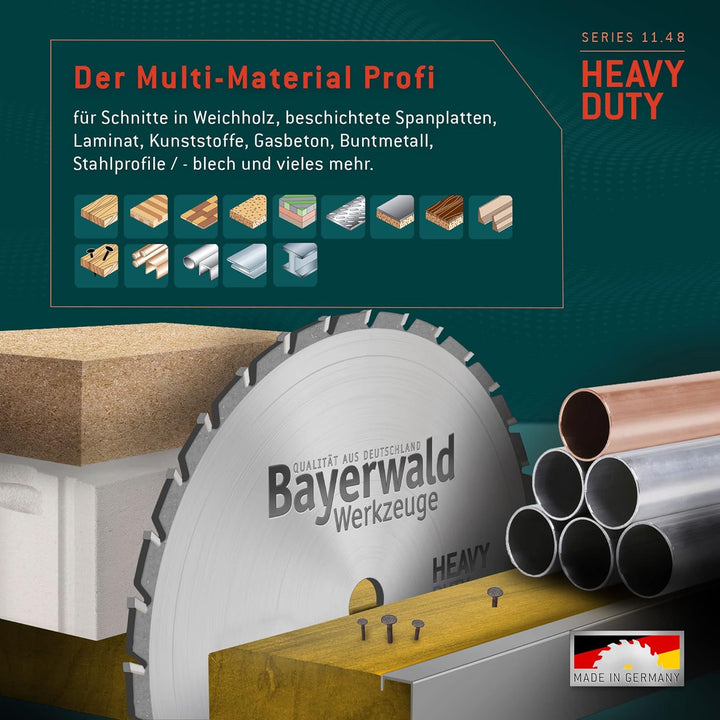 Bayerwald - HM Multisägeblatt - Ø 160 mm x 2 mm x 20/16 mm | Wechselzahn mit Wechselfase (42 Zähne)