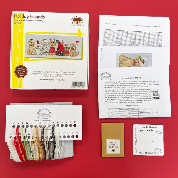 Bothy Threads The Home Of Happy Stitching Bothy Threads Kreuzstich-Set, Motiv Holiday Hounds