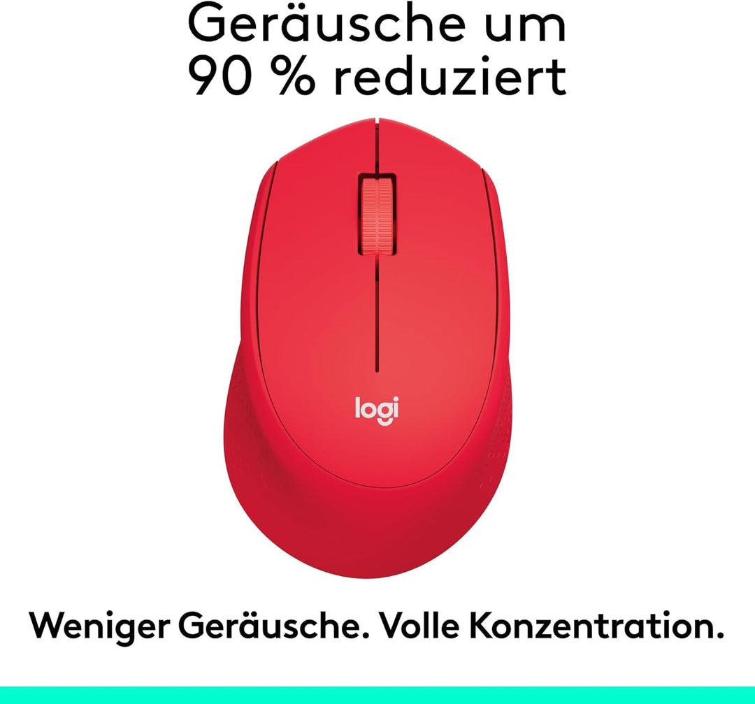 Logitech M330 SILENT PLUS Kabellose Maus, 2,4 GHz mit USB-Nano-Empfänger, 1000 DPI Optical Tracking,