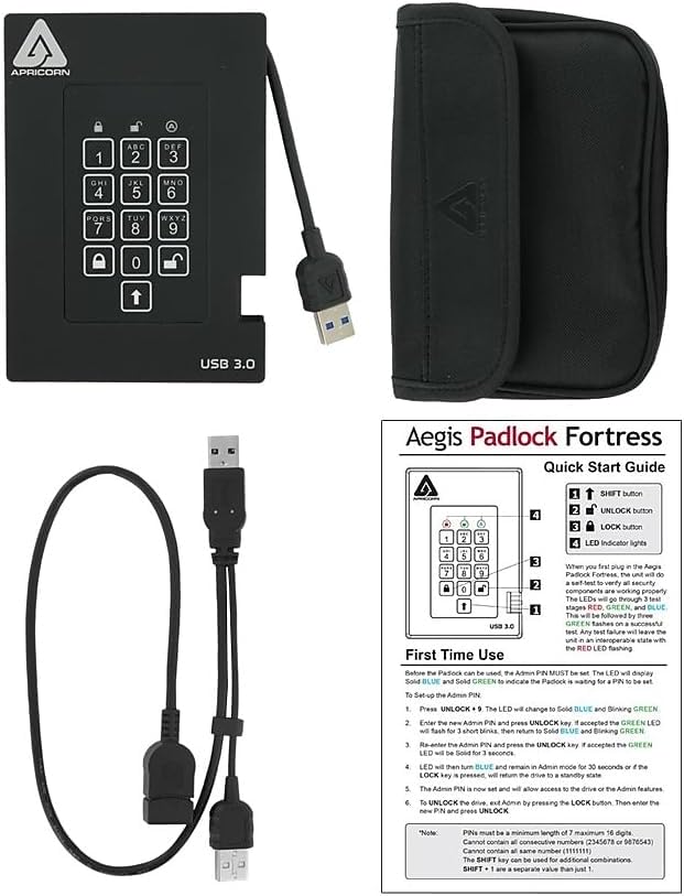 Apricorn HDD 2TB Encrypted USB 3.0 3,5, 3,5