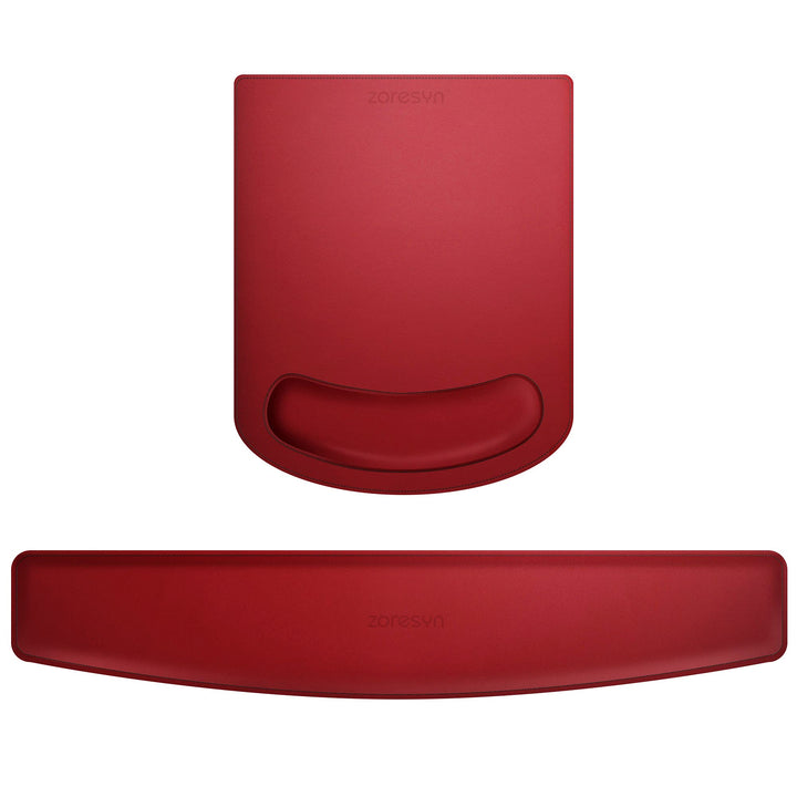 ZORESYN PU Leder Handgelenkauflage, Handballenauflage Mouse Tastatur Handgelenkstütze Set, Anti-Ruts