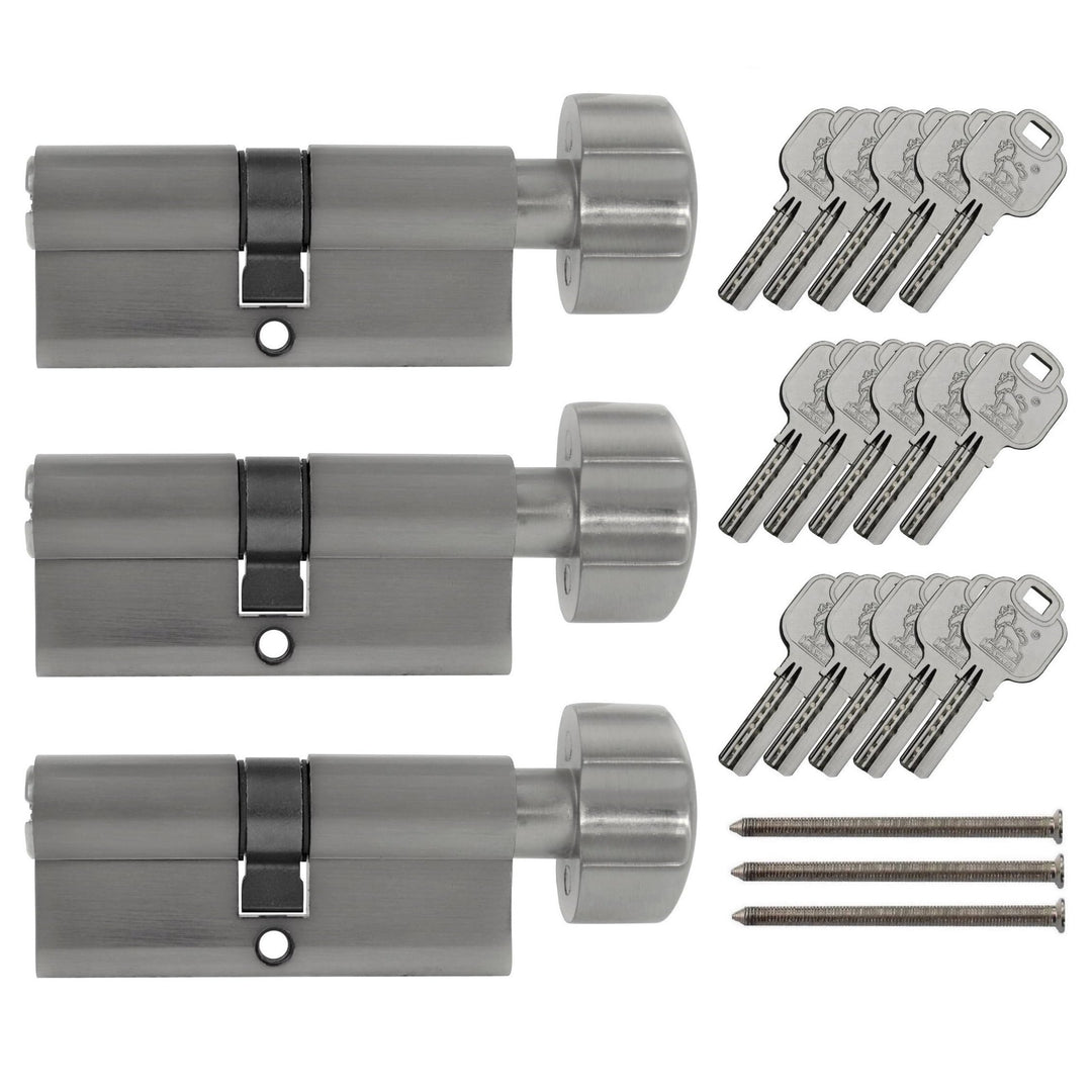 3x Knaufzylinder KD 70 mm 35/35 gleichschliessend inkl. 15 Schlüssel
