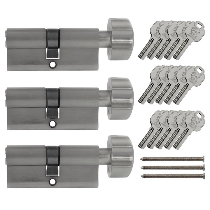 3x Knaufzylinder KD 70 mm 35/35 gleichschliessend inkl. 15 Schlüssel