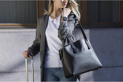 Wenger 606494 ROSAELLI 14" Laptop Tote, Zippered Padded Compartment with Metal Stud Feet in Black (1