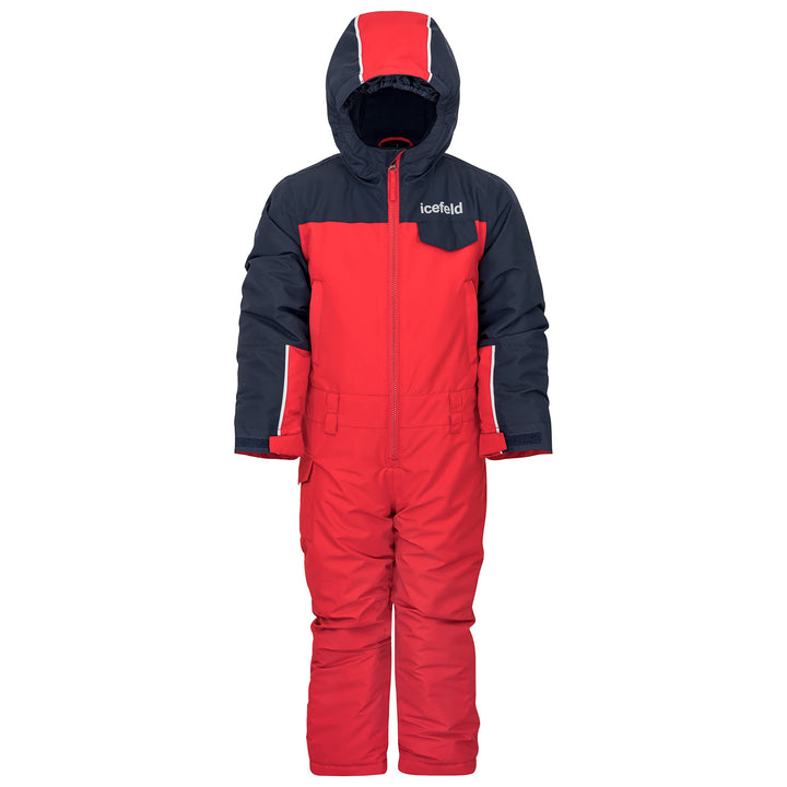 icefeld Schneeoverall/Skianzug wasserdicht für Kinder (PFC-frei) 86-92 Rot / Marineblau, 86-92 Rot /