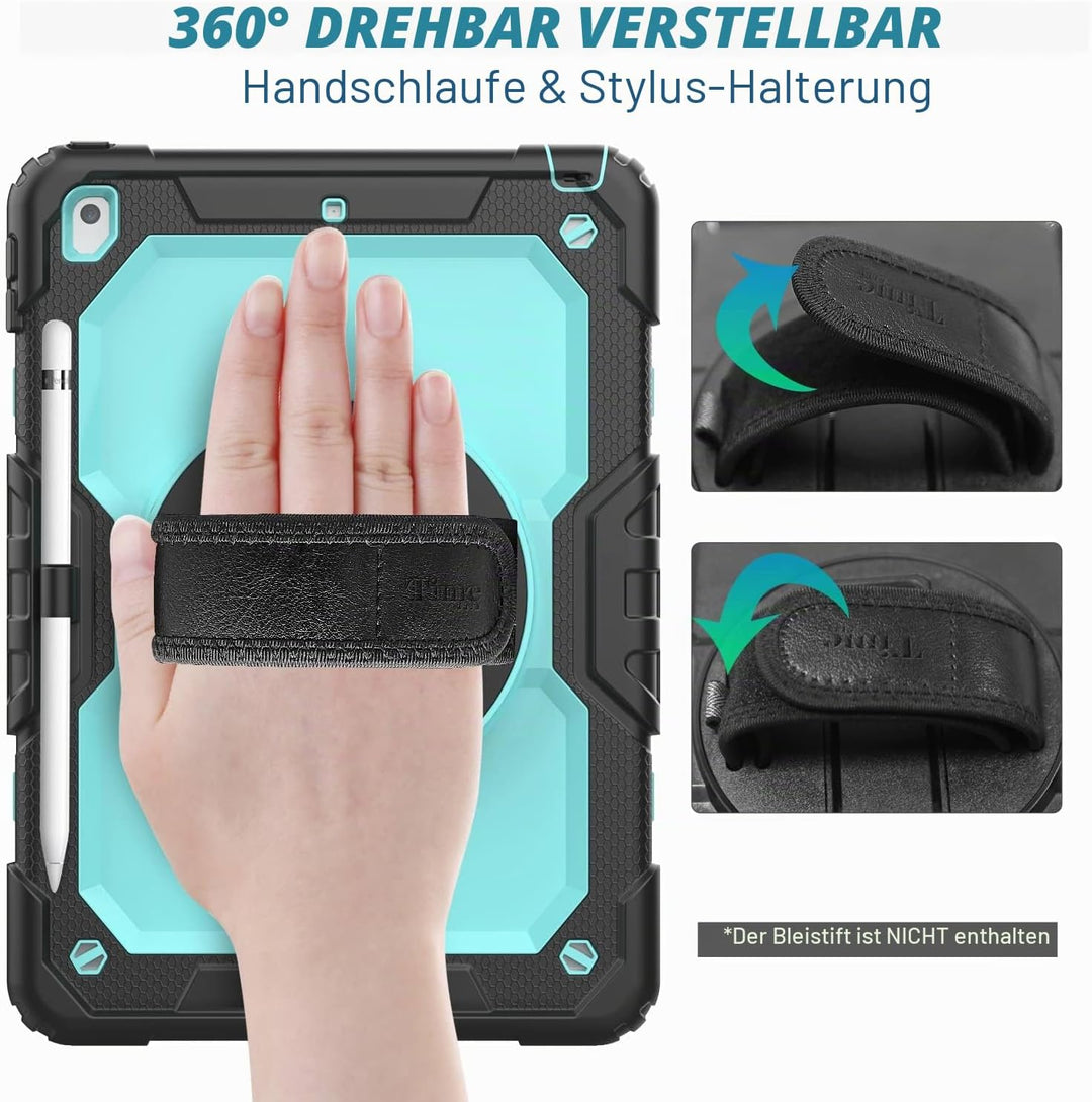 Timecity Hülle für iPad 9/8 / 7 Generation 2021/2020 / 2019 10,2 Zoll Schutzhülle Stossfest Robust m