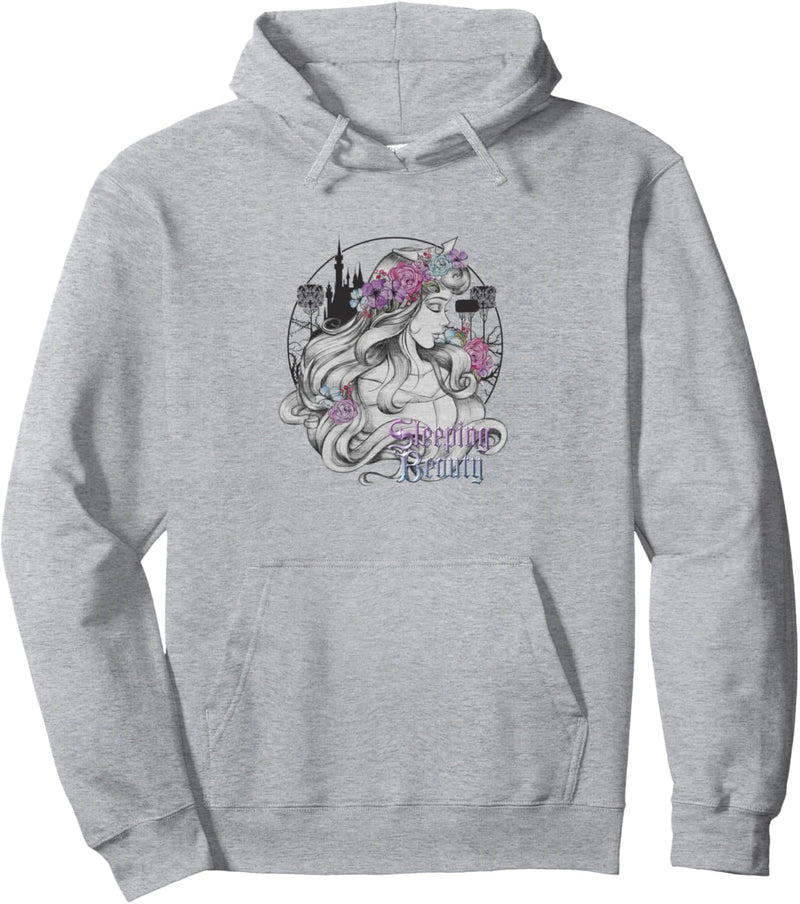 Disney Sleeping Beauty Floral Sketched Portrait Pullover Hoodie