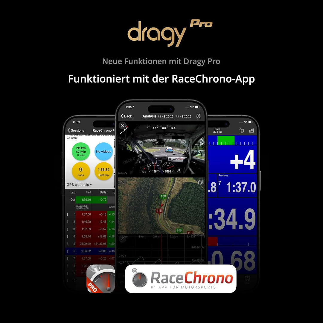 Dragy Pro, professionelles 25 Hz GPS-Leistungsmesser, mit integriertem Speicher und 6-Achsen-IMU-Bew