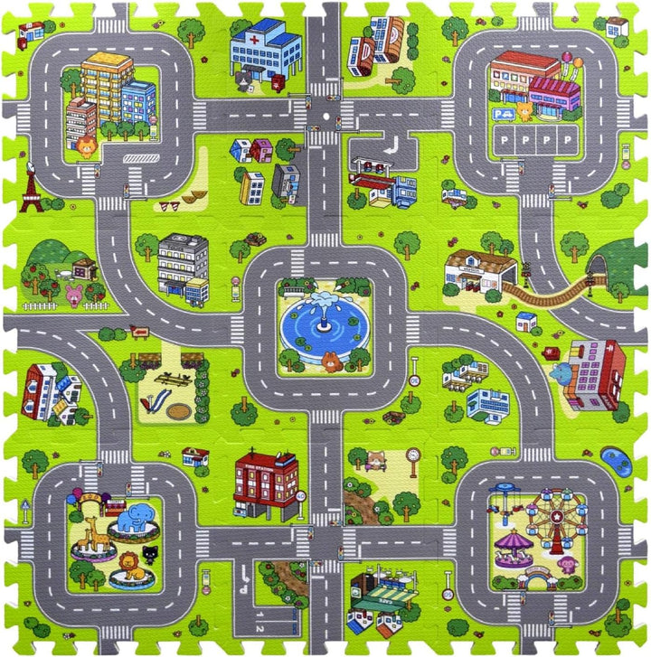 9 stücke Baby Eva Schaum Puzzle Matte für Kinder. Rennbahn Spielmatte. 9 Stück. 30 x 30 x 1 cm. je d