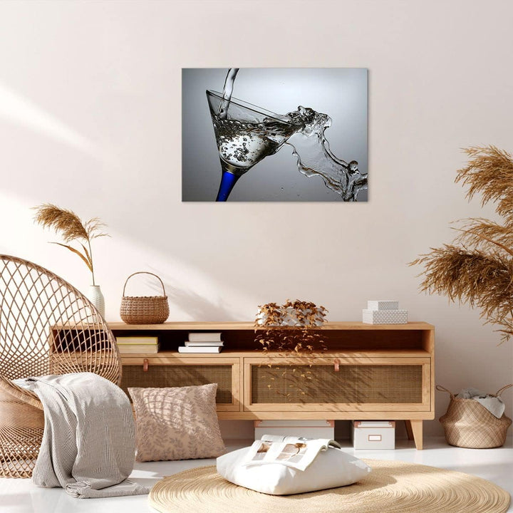Bilder auf Leinwand Funkeln trinken glas Leinwandbild mit Rahmen 70x50cm Wandbilder Dekoration Wohnz
