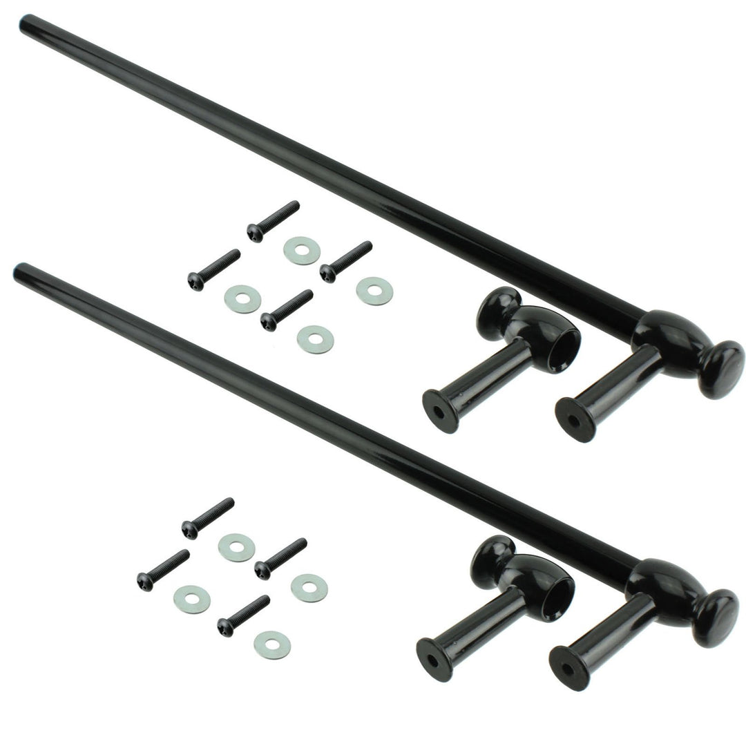 spares2go Universal 'Cut to Grösse' Stahl Ofen Herd Handtuchhalter/Tür Griff (schwarz, 2 Stück)