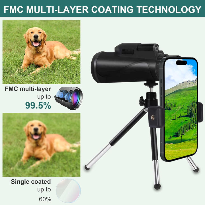 Telescope Monokulares Teleskop 80 x 100 HD FMC BAK4 Prisma tragbares Monokular Teleskop für Erwachse