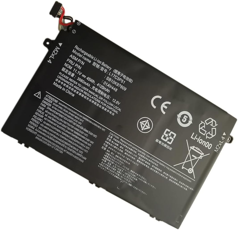 XITAIAN 11.1V 45Wh 4120mAh L17C3P51 L17M3P52 L17L3P51 L17M3P52 Ersatz Laptop Akku für Lenovo ThinkPa