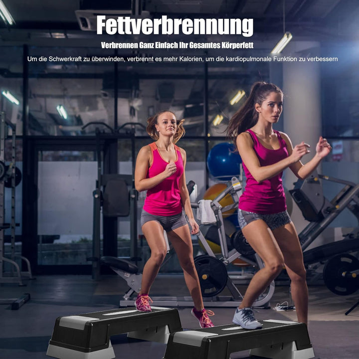 GOPLUS Aerobic Steppbrett, Rutschfestes Trainingsbrett mit 3 Einstellbare Höhen, Multifunktionales S