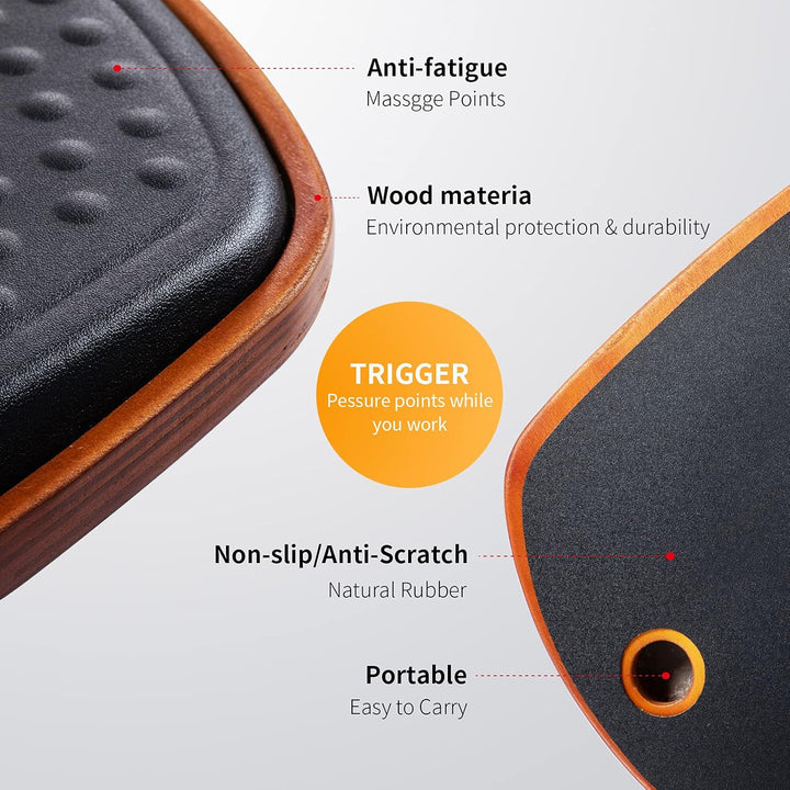 XCMAN Stehschreibtisch Anti-Ermüdungs-Matte Holz Wackelbrett Balance Board Stabilität