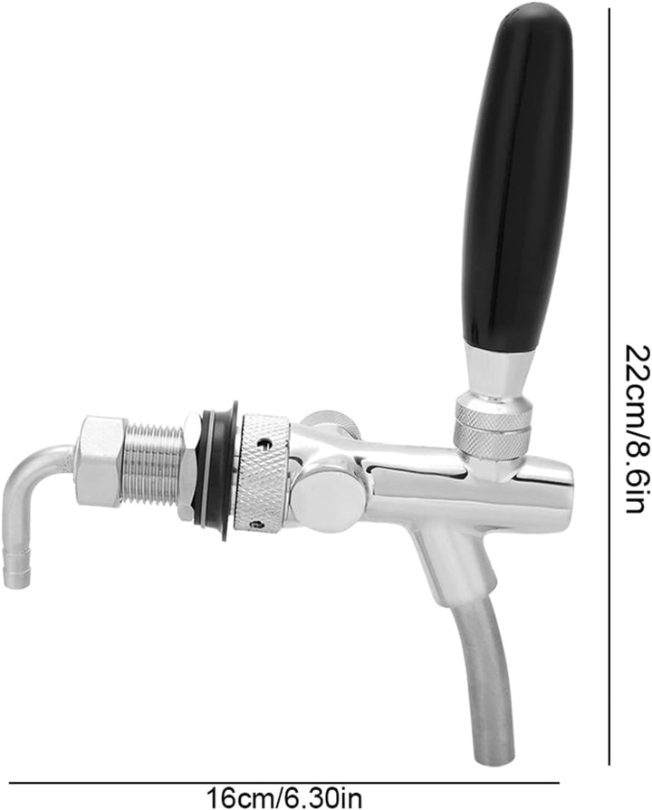 Einstellbare Flusskontrolle Chrome Fassbierhahn Wasserhahn G5/8 Schaft Home Bar Brew Bierfass Dispen