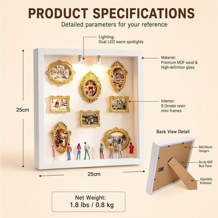 DIY Mini Museum Silhouette Box,Neu Kreatives Erinnerungsdisplay Kit,Minis Vintage Bilderrahmen Mit G