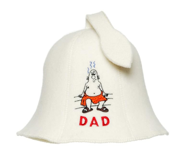 Saunahut Papa aus 100% Wollfilz, bestickt, zum Schutz des Kopfes vor Hitze