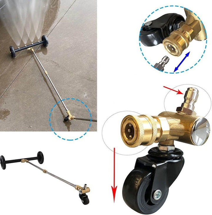 Auto Untergestell Reinigung Schwenkrad 1/4 Zoll Hochdruckreiniger Adapter Unterboden Autowäsche Wass