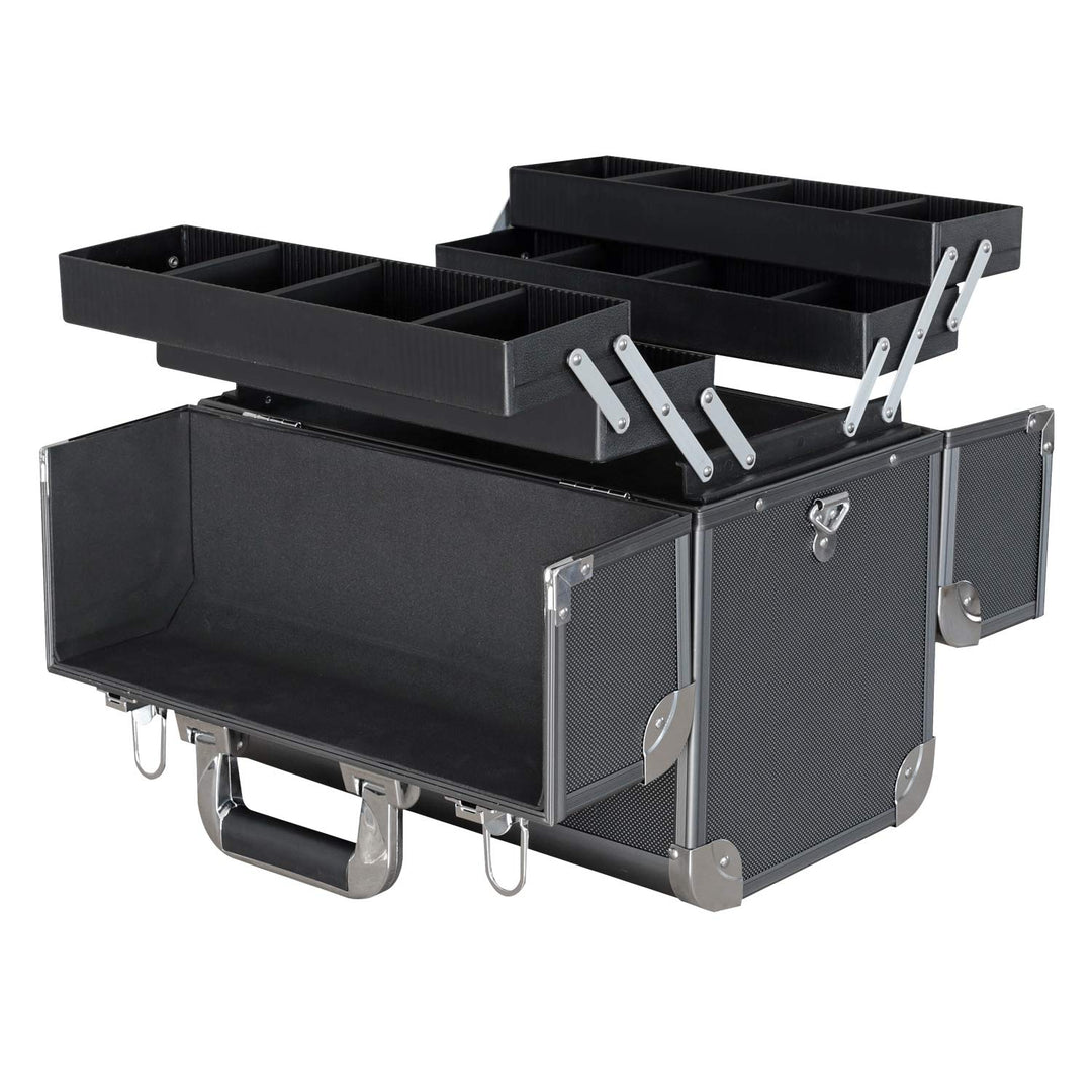 HMF 14902-02 Alu Werkzeugkoffer leer | Angelkoffer | individuelle Trennwände | 36,5 x 35 x 22 cm | S