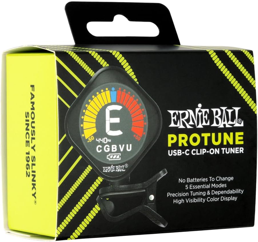 Ernie Ball ProTune USB-C Aufladbarer Clip-on Tuner