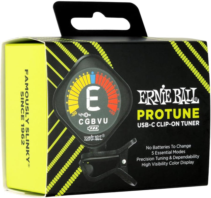 Ernie Ball ProTune USB-C Aufladbarer Clip-on Tuner