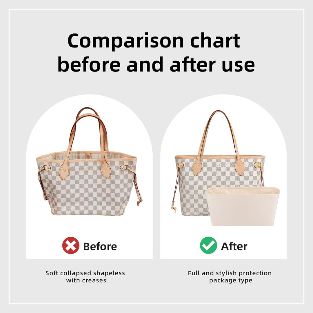 DGAZ Seide Handtasche Organizer für LV Neverfull PM/MM/GM, Taschenorganizer Tasche in Tasche Organiz
