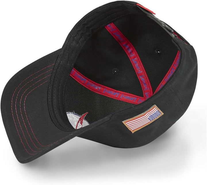 Tracker Kappe Herren 100% Baumwolle, Cap Herren, Nasa-Logo, Empfindliche Haut, Schwarz, Einheitsgrös