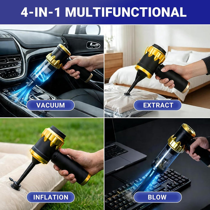Handstaubsauger Akku Autostaubsauger Auto Stark, Mini Staubsauger Kabellos 26000Pa 4-in-1, Car Vacuu