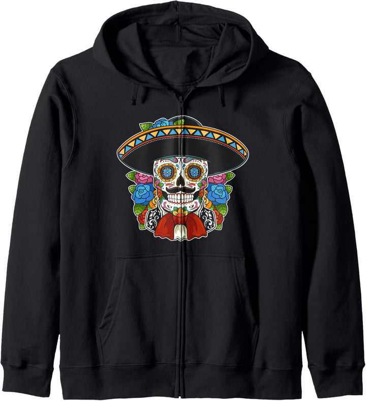 Zuckerschädel Mexikaner Senor Calavera Dia De Los Muertos Kapuzenjacke