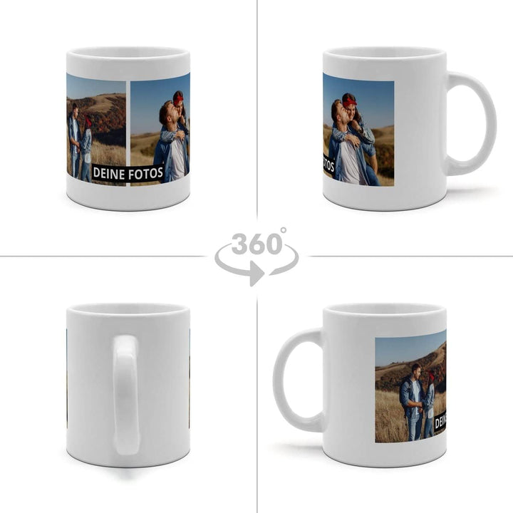 XXL Tasse 'Collage' - Personalisierte Fototasse mit eigenem Foto und Text - Grosse Tasse selbst gest