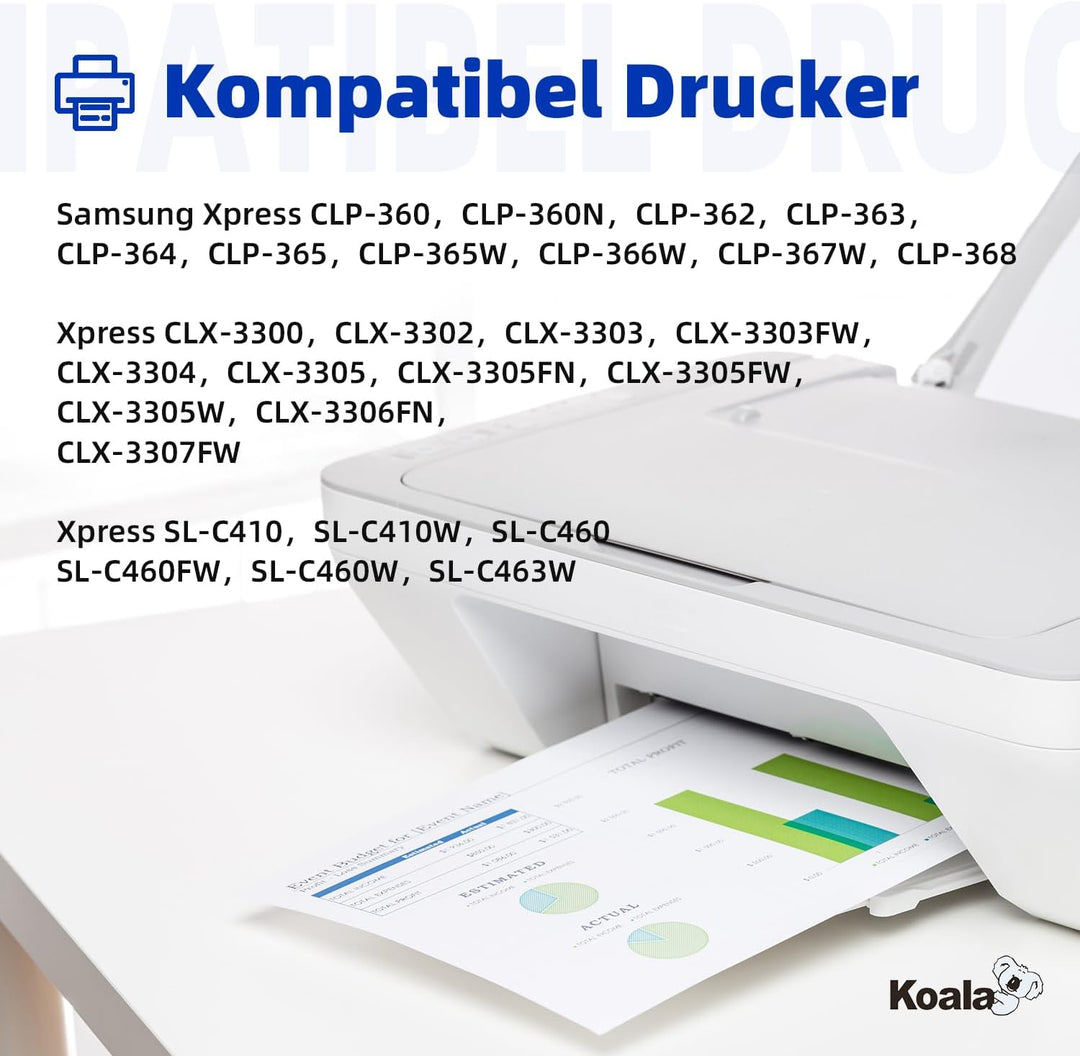 Koala Kompatibel Tonerkartusche Ersatz für Samsung CLT-K406S CLT-P406C für Xpress C460W C460FW C410W