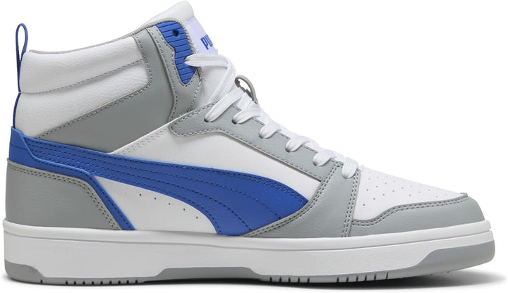 PUMA Unisex Rebound V6 Sneaker 36 EU Cool Mid Gray Vivid Blue Puma White, 36 EU Cool Mid Gray Vivid