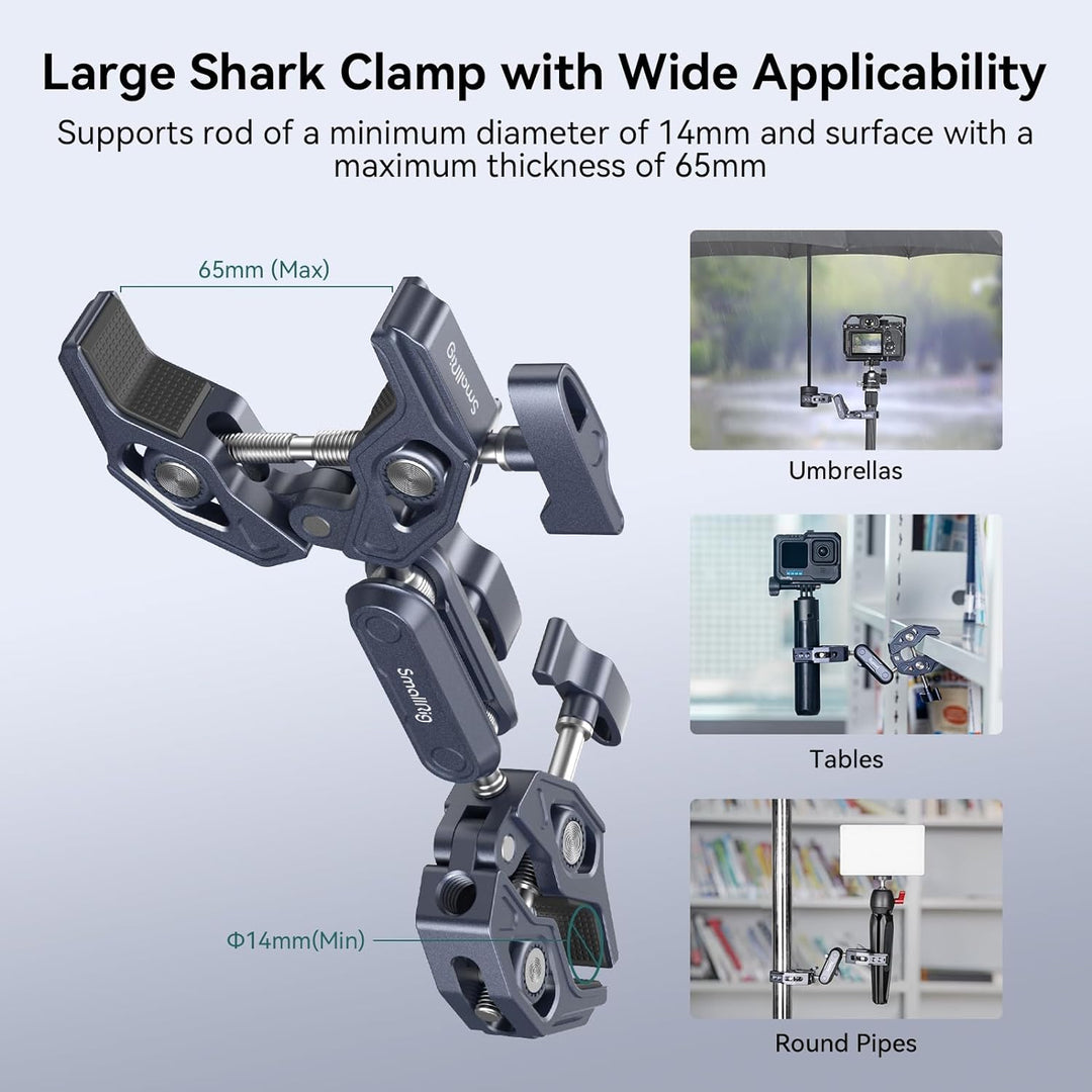 SMALLRIG Super Clamp mit doppelten krabbenförmigen Klemmen, doppelte Kameraklemme, Magic Arm Doppelk