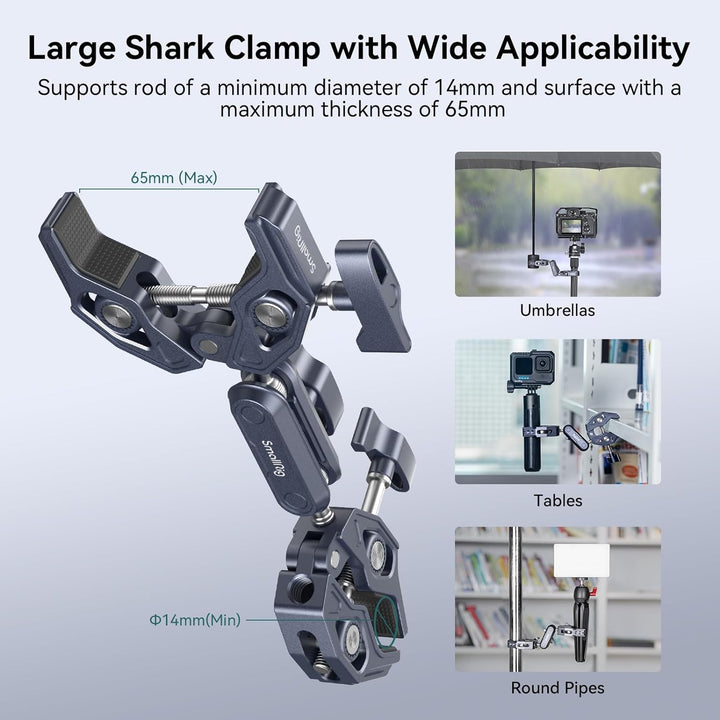 SMALLRIG Super Clamp mit doppelten krabbenförmigen Klemmen, doppelte Kameraklemme, Magic Arm Doppelk