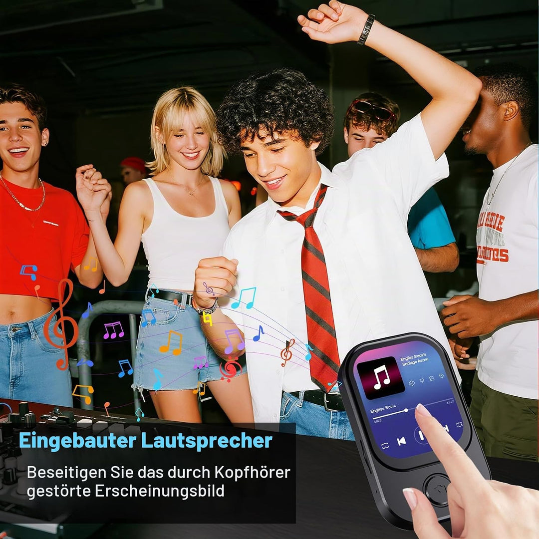 Gueray 64GB Mini MP3 Player mit Kamera, Bluetooth 5.3 Musikplayer mit Lautsprecher Touchscreen FM-Ra