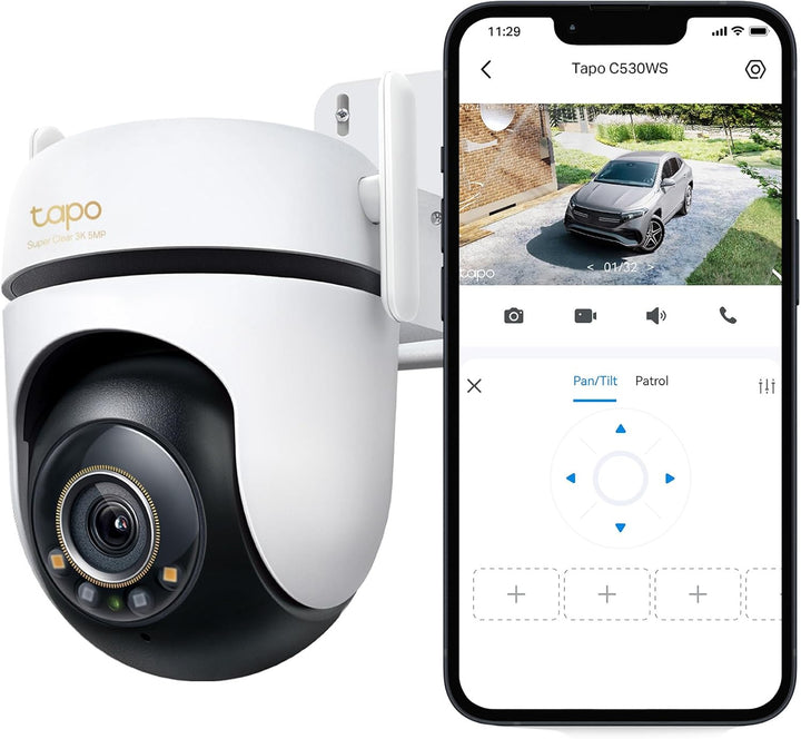Tapo C530WS 360° Überwachungskamera Aussen, 3K 5MP, Starlight Farbe Nachtsicht, KI-Erkennung, Bewegu