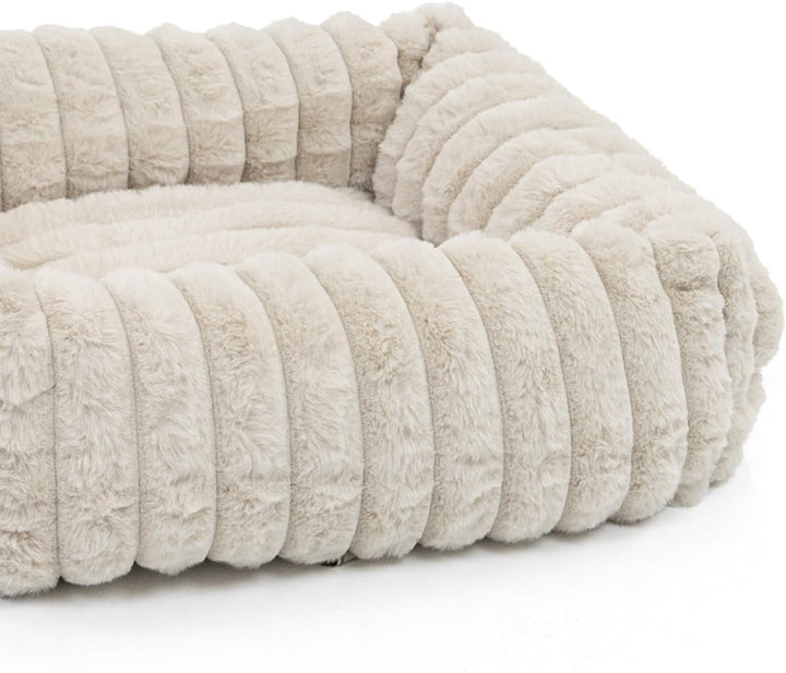 Wallace & Jones | Katzenbett Mary - Breitcord Optik - Sand | S | ca. 51 x 46 x 15 cm
