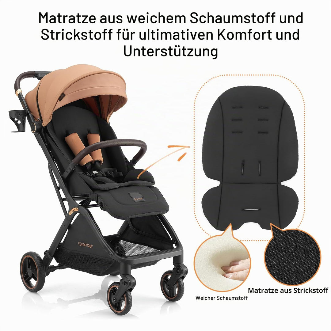 Gravity faltbarer Baby-Kinderwagen, Tragbarer Reise-Kleinkindbuggy Mit Verstellbarer Rückenlehne &amp; S