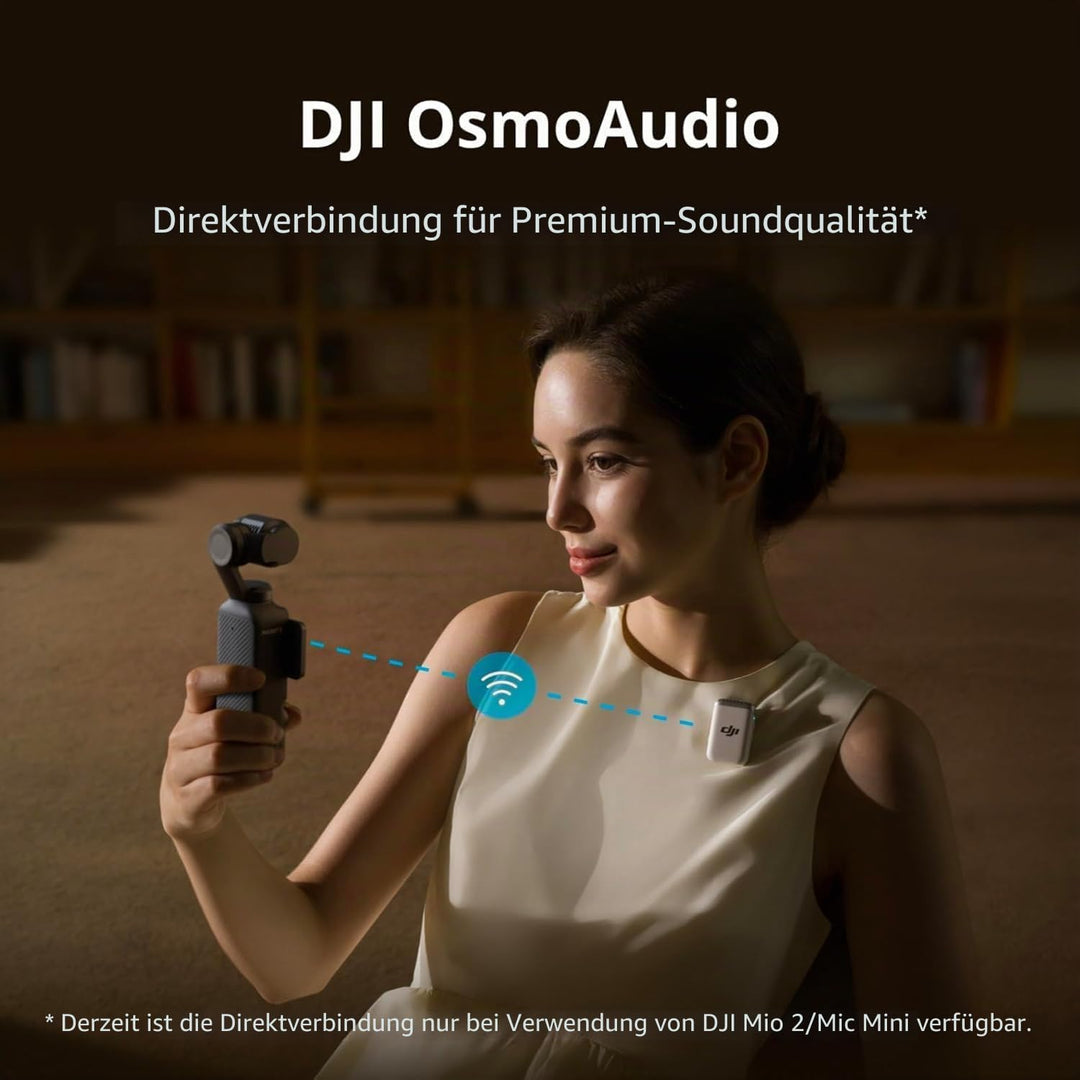 DJI Osmo Pocket 3 Kamera mit 1 Zoll CMOS-Video und 4K/120 fps, 3-Achsen-Stabilisierung, Schnellfokus