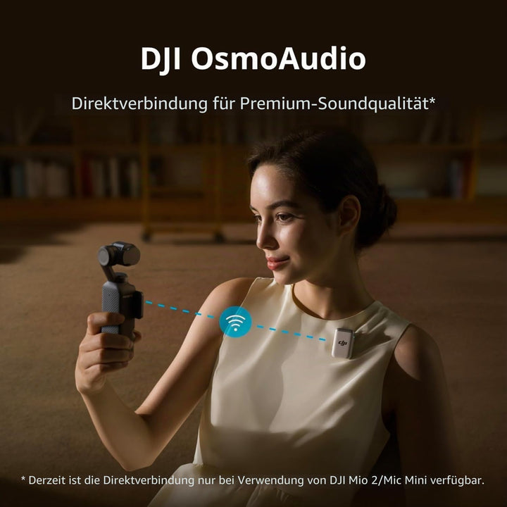 DJI Osmo Pocket 3 Kamera mit 1 Zoll CMOS-Video und 4K/120 fps, 3-Achsen-Stabilisierung, Schnellfokus