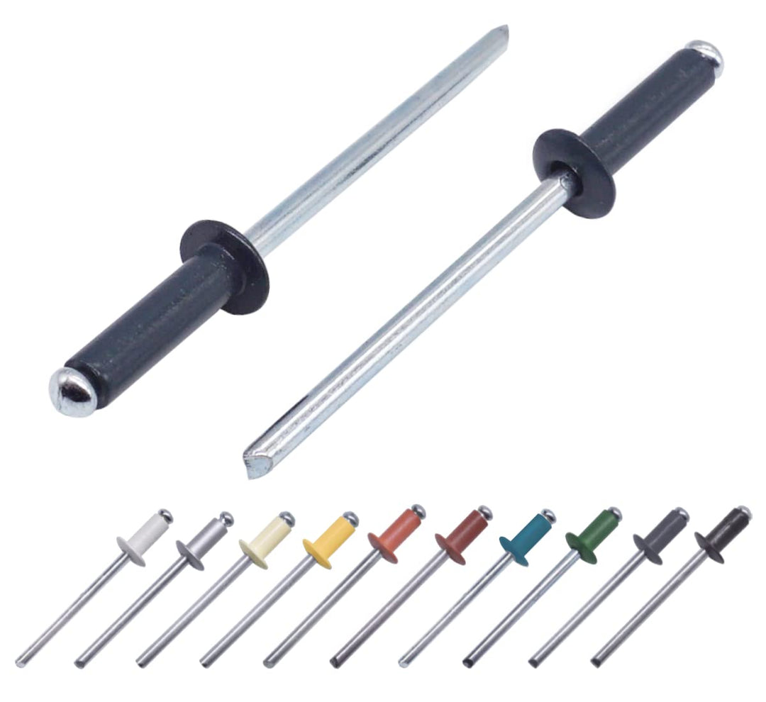Marcopol (400 Stück) Lackierte Blindnieten 4,0 x 14 mm, Kuppelkopf, DIN 7337, Aluminiumniete und Sta