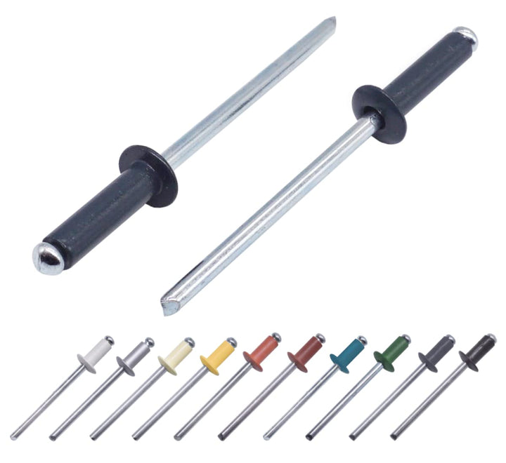 Marcopol (400 Stück) Lackierte Blindnieten 4,0 x 14 mm, Kuppelkopf, DIN 7337, Aluminiumniete und Sta